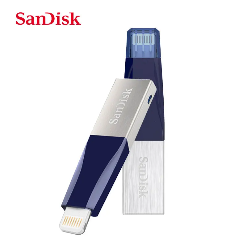 Двойной Флеш-накопитель SanDisk OTG USB3.0 флеш-накопитель 32 Гб 64 ГБ для iPhone 7 7 Plus 6 5 5S флеш-накопитель с разъемом Lightning и металлическим разъемом U диск 128 ГБ