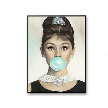 

sexy lady Audrey hepbum Nordic Poster Wall Art Canvas Painting Posters And Prints Wall Pictures vintage poster Quadros