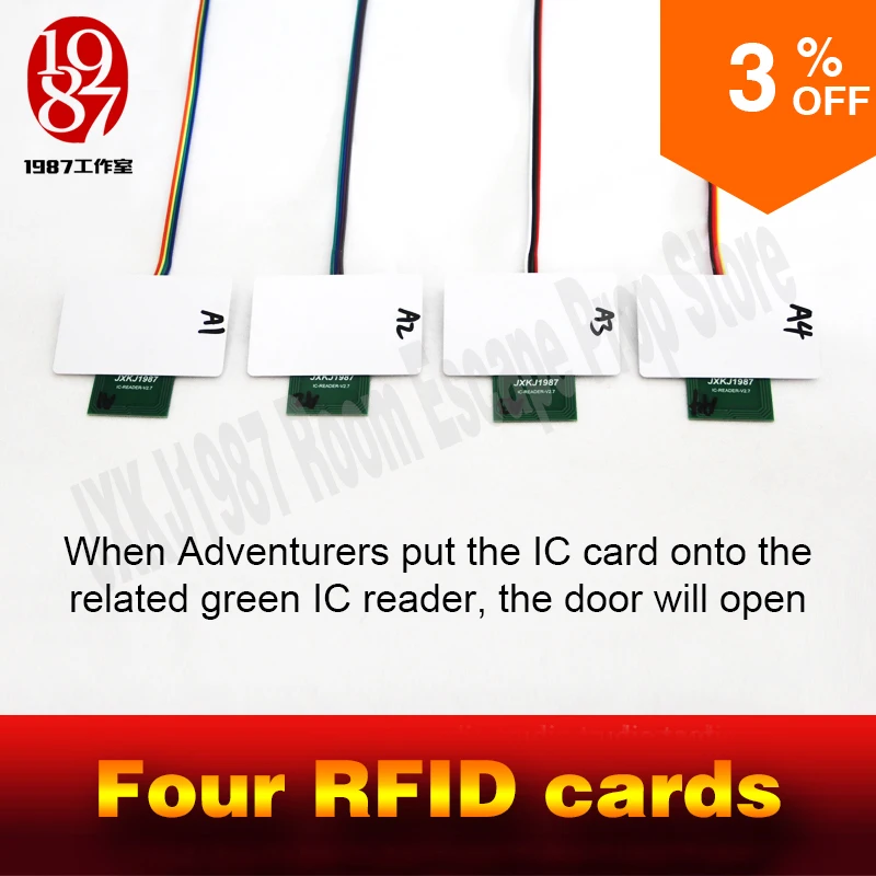 Rfid Опора номер побег авантюрист игра Опора четыре rfid Опора положить четыре ic карты в одном к одному отношения, чтобы разблокировать с аудио