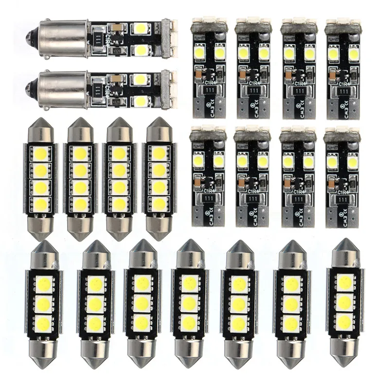 21pcs Car LED Interior Light Dome map font b Lamp b font Kit License Plate Light