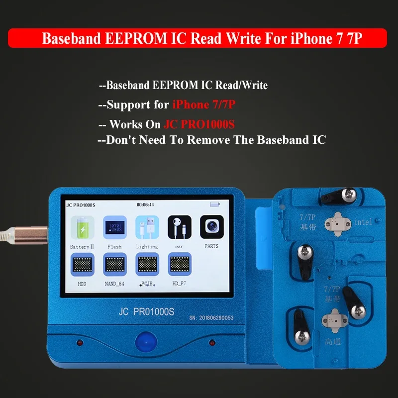 JC PRO1000S узкополосной EEPROM микросхема программист читать записи для iPhone 7 P EEPROM IC Ремонт Инструменты - Цвет: Combination