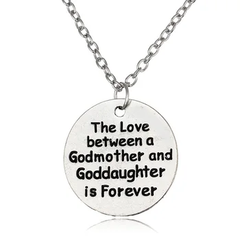 

Bespmosp 24PCS/Lot Wholesale Trendy"The Love Between Grandmother and Granddaughter Is Forever"Pendant Necklace Charm Jewelry Hot
