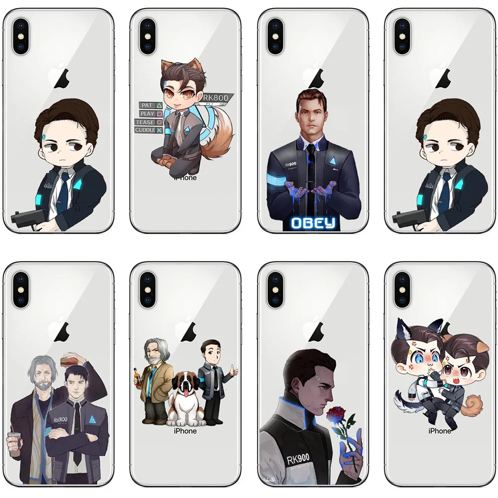 

Detroit Become Human Android RK800 Connor Kara Soft Silicone Phone Case Cover for iPhone 5 5s SE 6 6SPlus 7 XR XS Max8 8Plus X