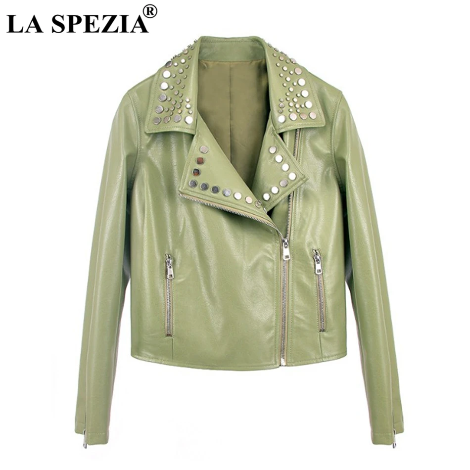 Black Sortie Dames light Cuir Manteaux Pu Printemps Rivet Femme En Biker Vêtements Femmes Zipper Green Veste La light Spezia Moto De Noir Frais Khaki Rock 4jL3cR5Aq