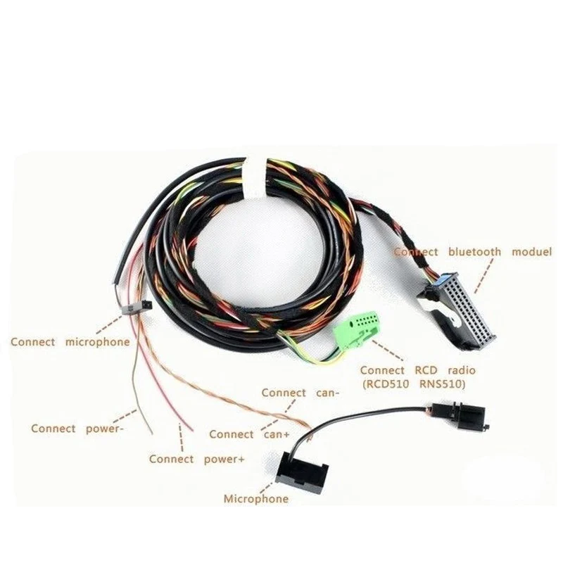 Biurlink автомобильный Bluetooth Жгут проводов комплект микрофонов кабель адаптер для VW RCD510 RNS510 RNS315 1k8035730D