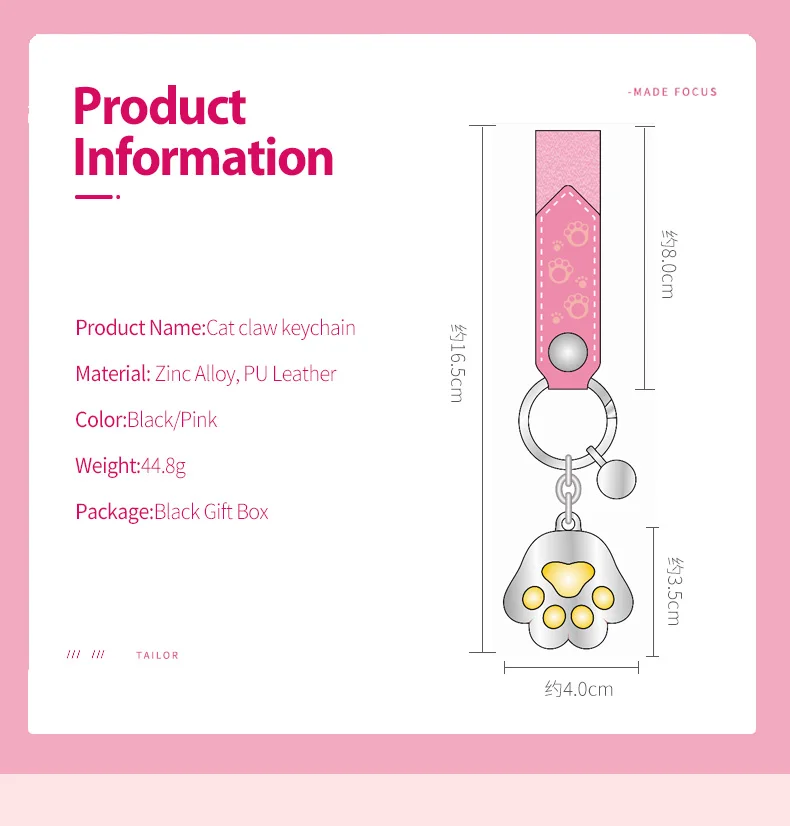MILESI кошачий брелок в форме когтя подарок для девочки Милая кошачья лапа Форма Брелоки показать вашу любовь брелок k0306