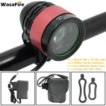 

Focusing Bicycle Front Light 4 Modes T6 LED Bike Headlight 18650 Battery Cycling Flashlight Head Lamp foco bicicleta