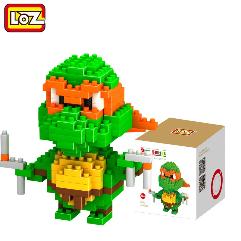 

LOZ Mini Blocks Kids Toys Mikey Cute Turtles Diamond Bricks Assemble Models Building Blocks Education Toys for Children Gift