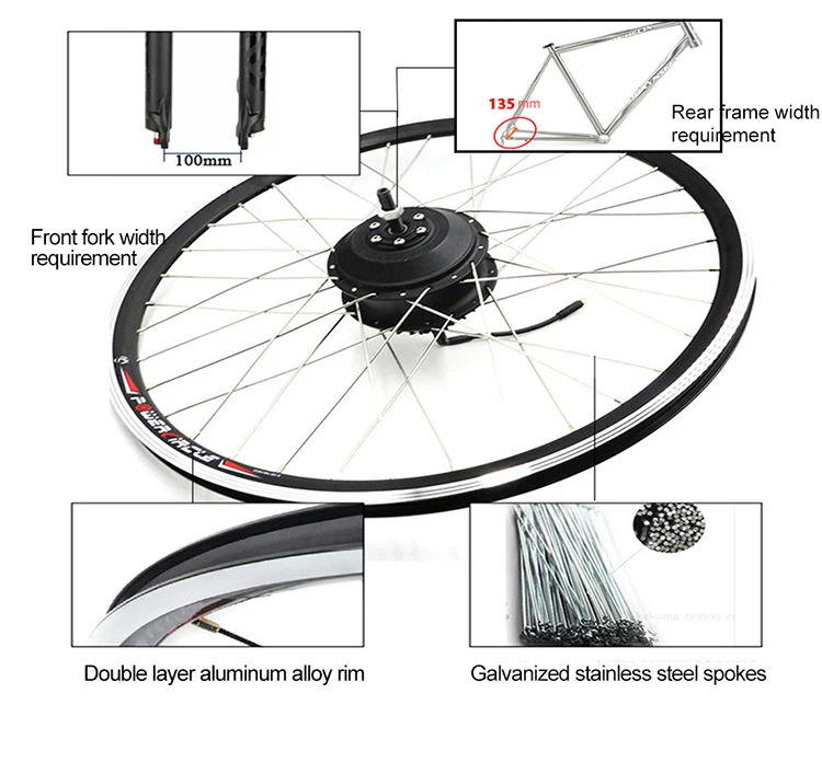 Excellent JS Electric Bike Kit 1000w With Battery 48V Electric Battery Ebike Motor Wheel Electric Bike Conversion Kit Bicicleta Electrica 6