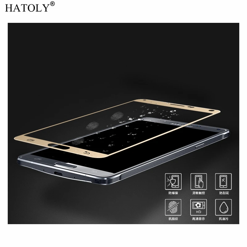 Закаленное стекло для Samsung Galaxy Note 4 2 шт. защита экрана N910F полное покрытие пленка с