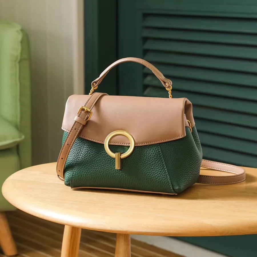 Летние роскошные сумки, женские сумки, дизайнерские, со вставками, натуральная кожа, женская сумка через плечо, женские ручные сумки, сумка-мессенджер - Цвет: Зеленый