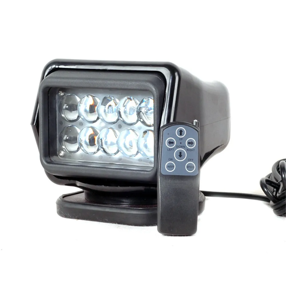 Marloo белый 7 дюймов 50 Вт Светодиодный прожектор пульт дистанционного управления светодиодный рабочий свет точечные светодиодные фары для джипа вездехода внедорожника Atv 4wd грузовик - Цвет: Black