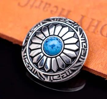 

10pcs 25MM Silver Southeast Tribal Sun Flower Turquoise Conchos Screwback For Leathercraft Bag Belt Saddle Bridle Decor 1"