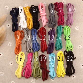 

Free Ship 100 meters /bag 20 mixed Colors 3mm x 1.5mmFlat Faux Suede Velvet Leather Cord You can choose colors