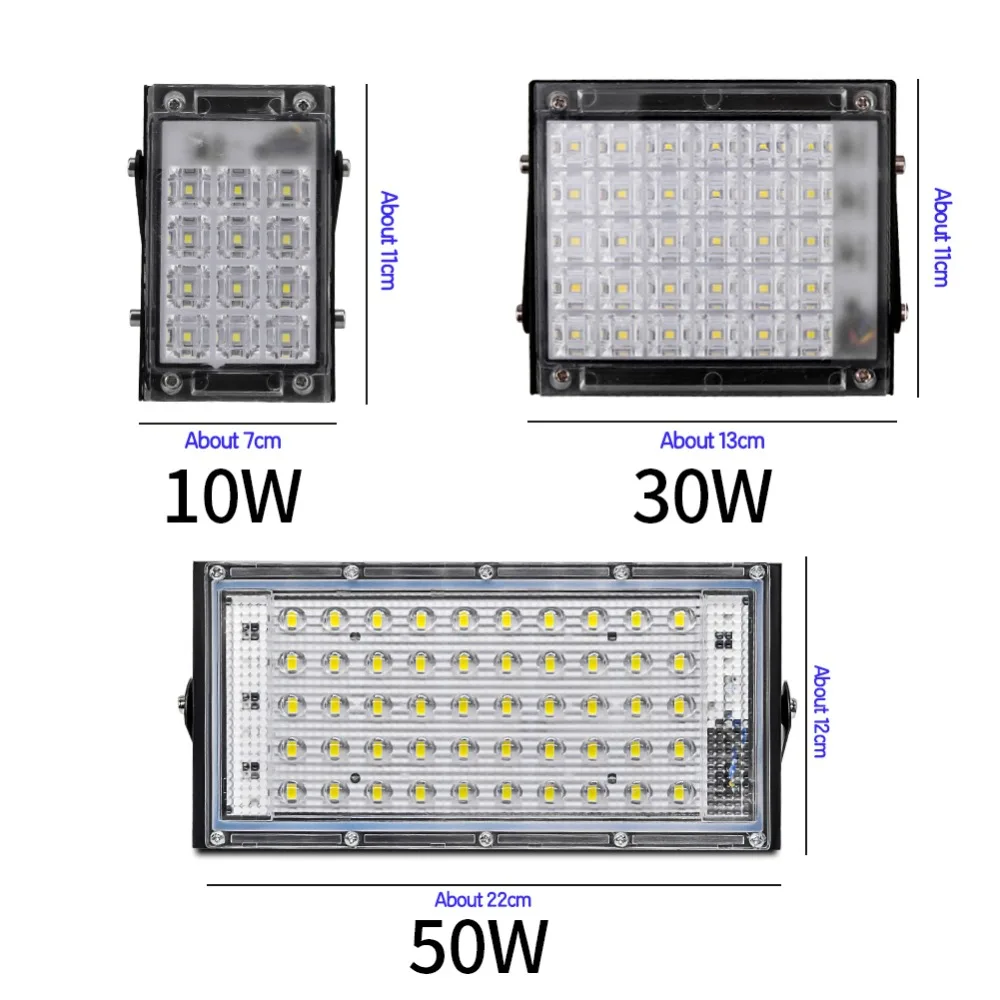 Прожектор Наружная Светодиодная лампа фонарь-рефлектор прожектор мощностью 10 Вт, 20 Вт, 30 Вт, 50 Вт, ручная сборка стены шайба IP65 Водонепроницаемый сад 220 V SMD LED освещение