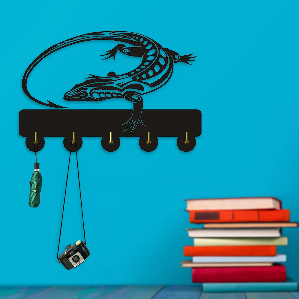 

1Piece Lizard Wooden Hook Wall Door Clothes Coat Hat Bag Hanger Kitchen Bathroom Towel Hooks Key Holder Animals Organizer Holder