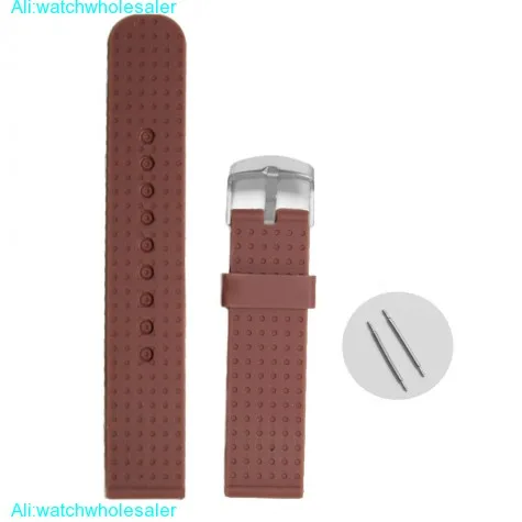20mm Top Grade Brown Silicone Jelly Rubber Unisex Watch Band Straps WB1053B20JB