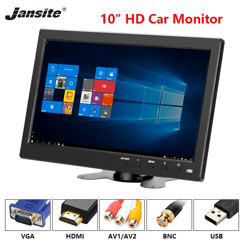 Jansite 10 &quotавтомобильный монитор IPS дисплей может использоваться для компьютера HDMI