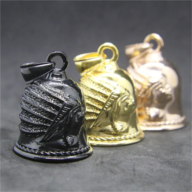 

5pcs/lot Newest Biker Indian Motorcycles Bell Pendant 316L Stainless Steel Cool Motorbiker Bell Pendant