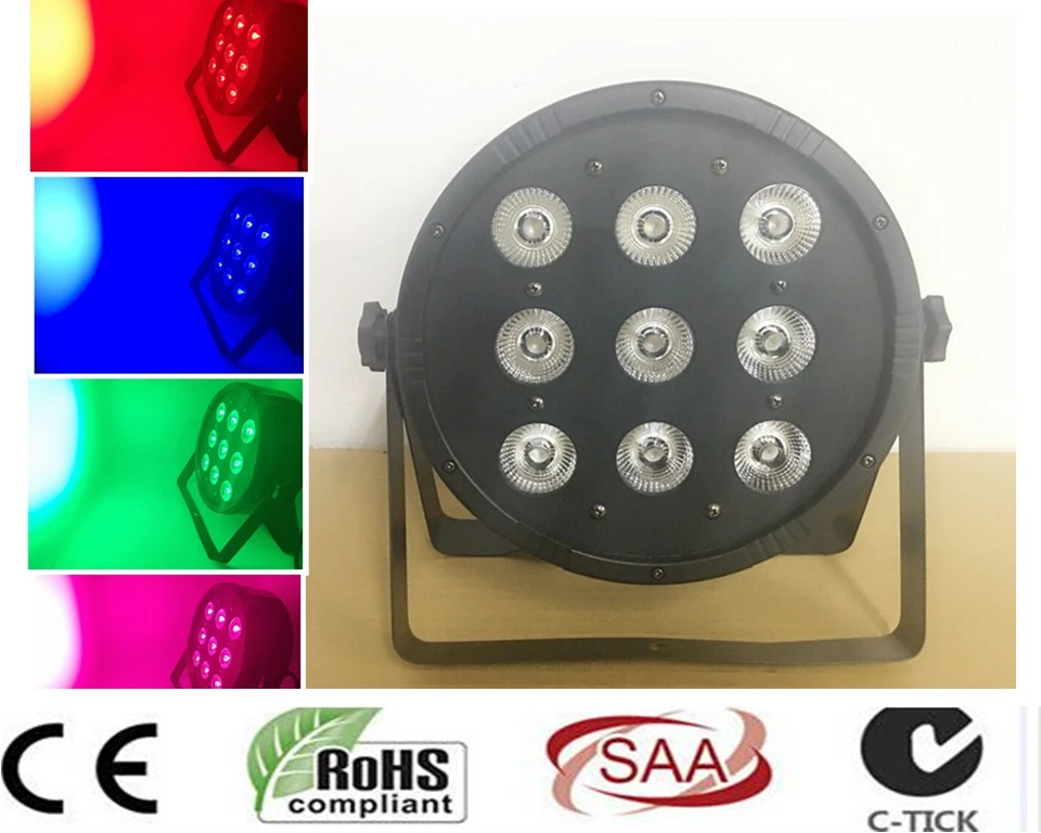 9x12 W RGBW 4 в 1 светодиодный par DJ Par PORTATO Lavaggio Luce Della Дискотека DMX контроллер Spedizione gratufree |
