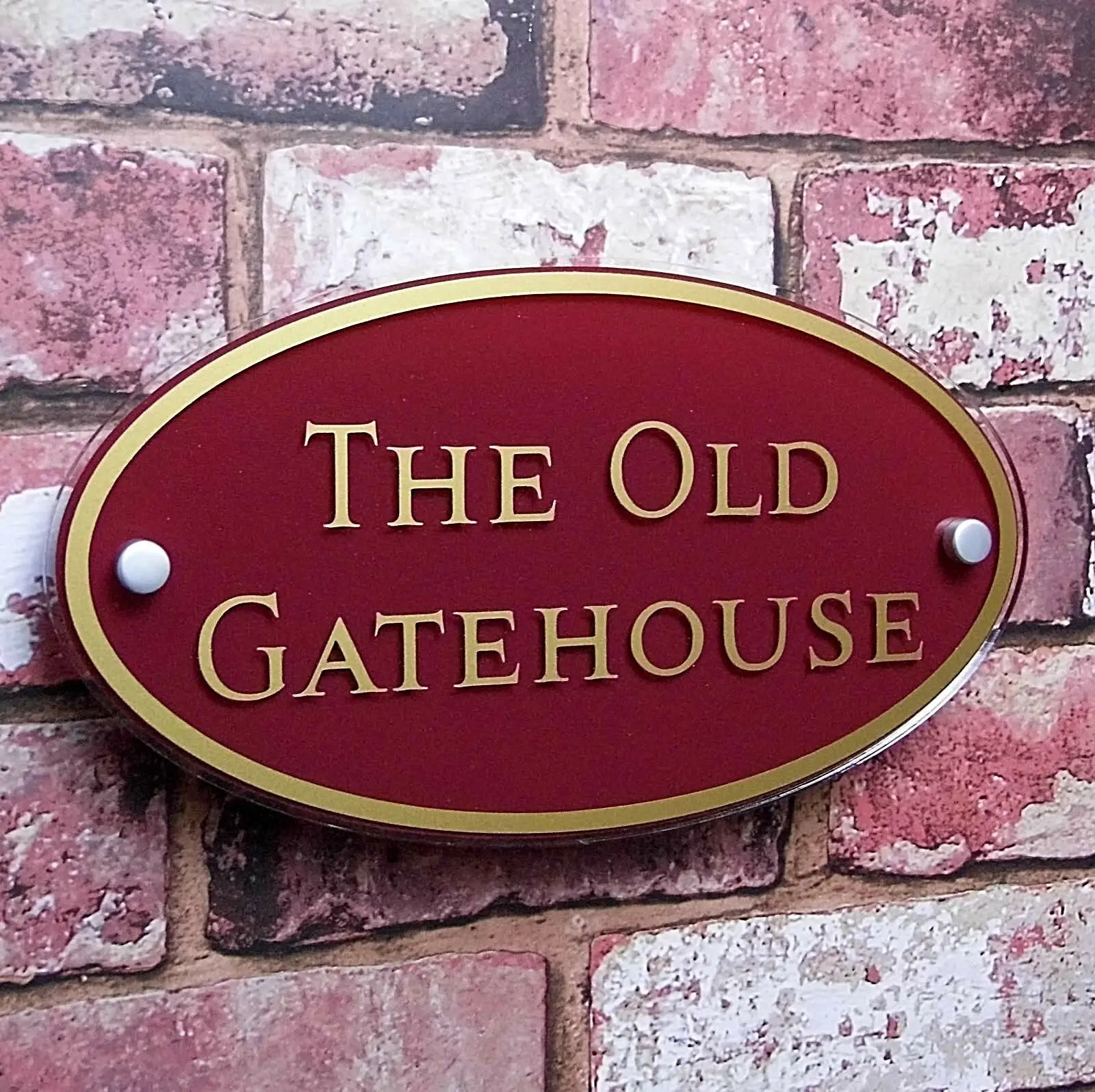 

Customize HOUSE NUMBER PLAQUE SIGN DOOR NAME STREET ADDRESS QUALITY GLASS EFFECT 'OVAL'