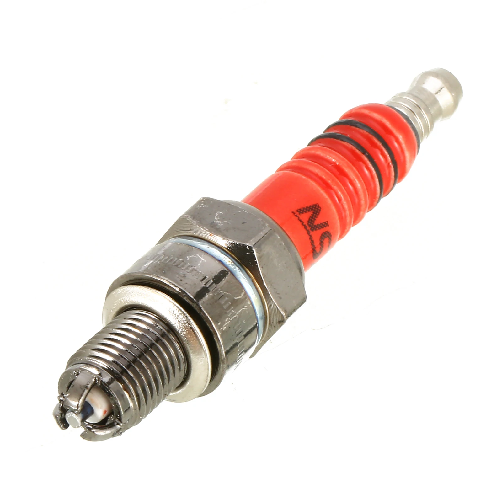 Mayitr 1pc 10mm High Performance A7TC Spark Plug Three-Electrode For GY6 50cc-150cc ATV Motorcycle