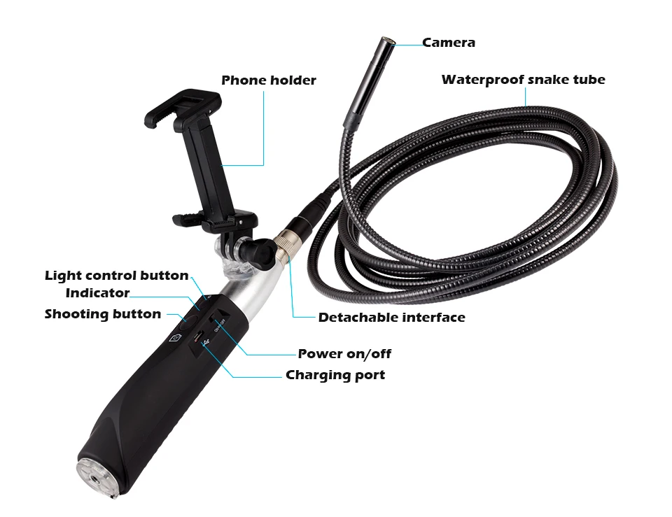 KERUI F110 Waterproof 1080P Handheld WIFI1M 3M Cable 8mm Endoscope Multipurpose Inspection Camera for Android IOS Phone