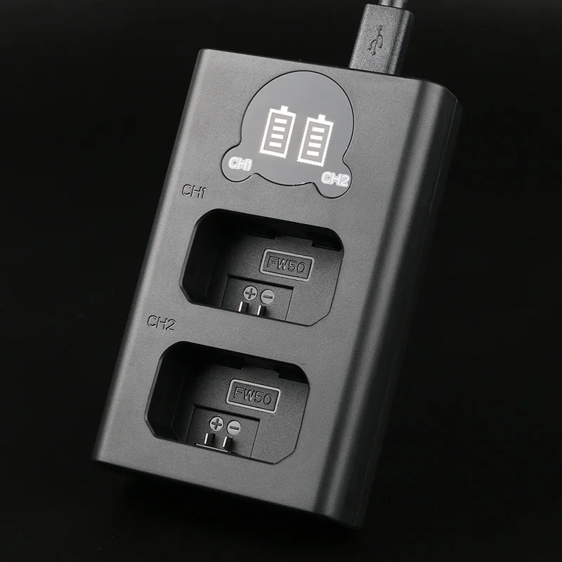 NP-FZ100 NP FZ100 NP-FW50 NP FW50 LP-E6 LP E6 LP-E17 LP E17 EN-EL14 EN EL14 EN-EL15 EN EL15 Dual LED Camera battery  Charger 