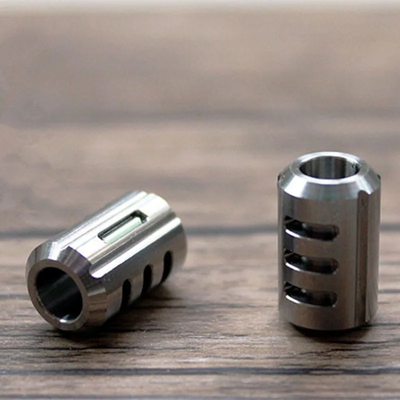 

EDC Titanium Alloy Paracord Knife Beads Can Fits 2pcs Tritium Gas Tube Umbrella Rope Multi Tools Outdoor Parachute Cord Gadget