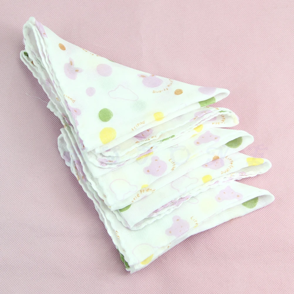 

5pcs Baby Feeding Towel Infants Cotton Handkerchief Gauze Nursing Towel Clean