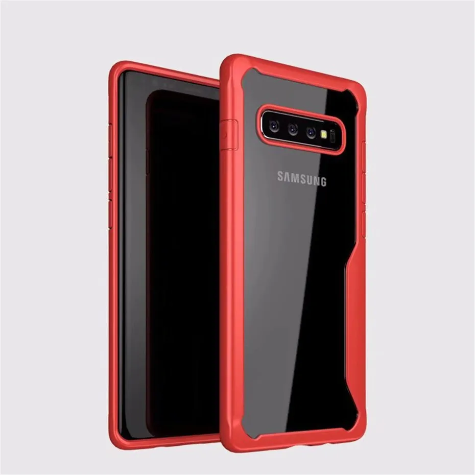 

For Samsung S10 Plus Case Shockproof Clear Acrylic TPU Back Cover For Samsung Galaxy S10e S10 Slim Phone Shell Case Coque Funda