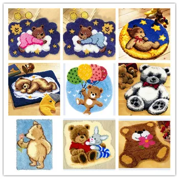 

USA shipping Latch Hook Kit Rug Cushion Pillow Mat DIY Craft Beer 52CM Length Cross Stitch Needlework Crocheting Rug 8