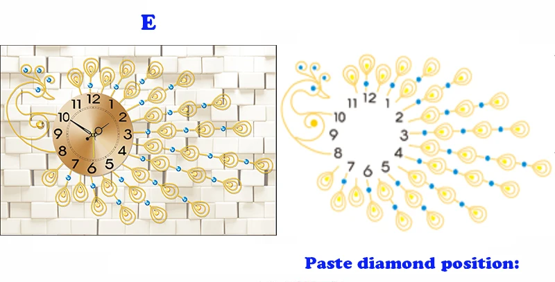 5d кристалл специальный алмаз живопись настенные часы павлин картина Стразы животные