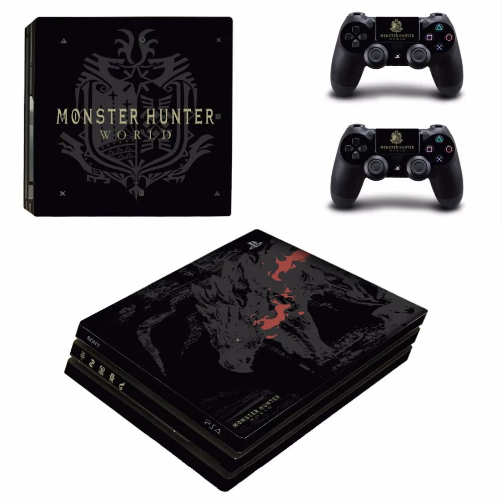 Для Monster Hunter мира PS4 Pro кожи Стикеры для Игровые приставки 4 консоли и 2 Пульты ДУ для игровых приставок PS4 Pro шкуры Стикеры наклейка винил