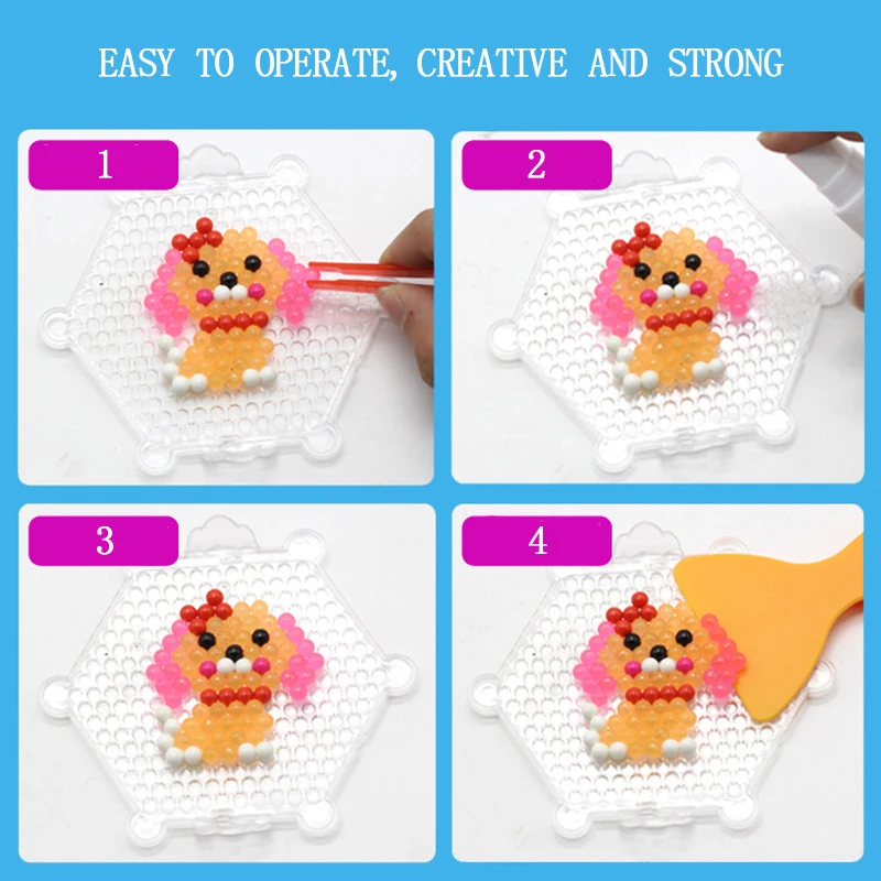 6000pcs 24 Colors beads puzzle Crystal color DIY Beads water spray set ball games 3D handmade magic toys for children