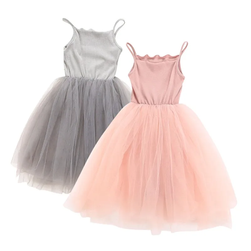 

WEIXINBUUY Children Baby Girl Dress Cotton Casual Cute Dress Mesh Net Yarn Dance Party Kids Princess Dress