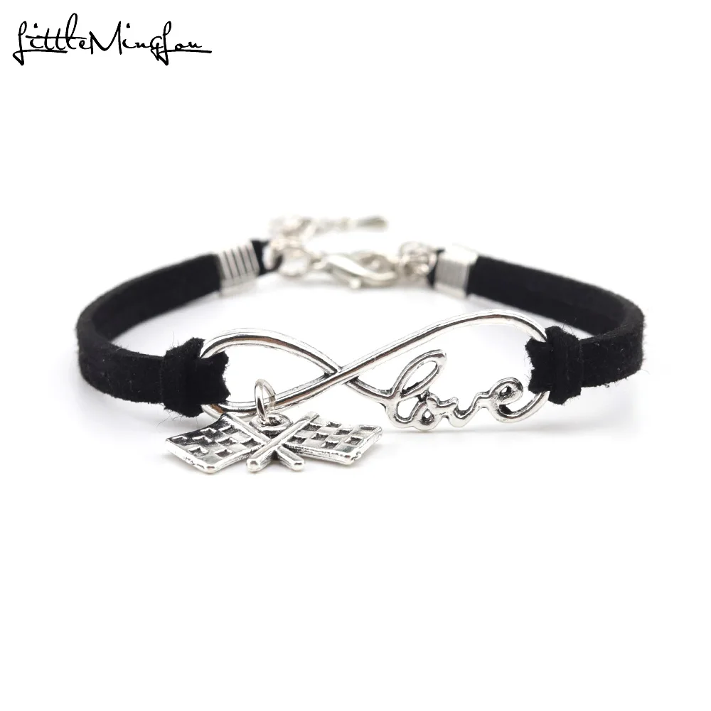 Little Minglou Infinity Love Racing Flag Bracelet Charm Wrap Little Minglou Infinity Love Racing