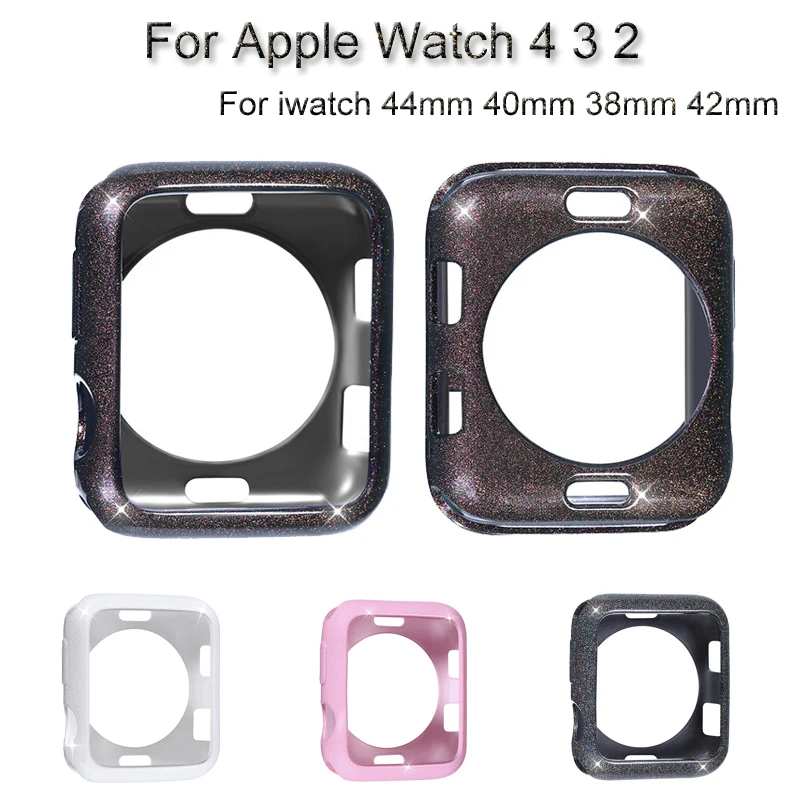 

Glitter Watch Case For Apple Watch 4 3 2 TPU Soft Shell For iwatch 44mm 40mm 38mm 42mm Bumper Protective Cover Accessories