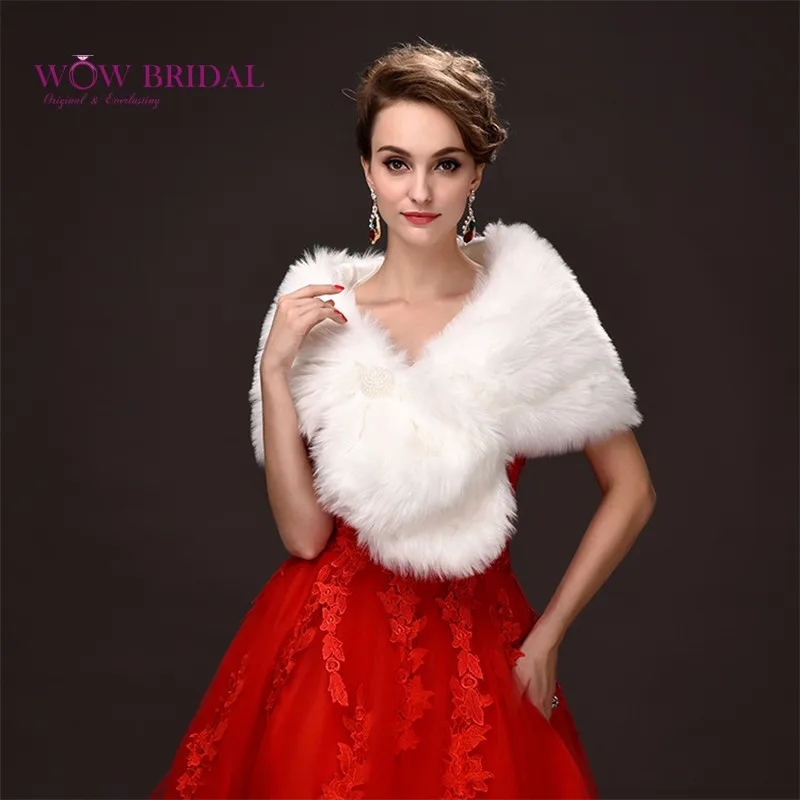 Wowbridal изящная белая свадебная куртка submission искусственный мех Кристалл Бисером Крест-Крест шаль свадебное пальто аксессуары