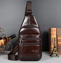 Nouveaux Hommes en cuir Véritable Réel Première Couche de peau de Vache Voyage Messenger Épaule Sling sac à Dos Poitrine Sac
