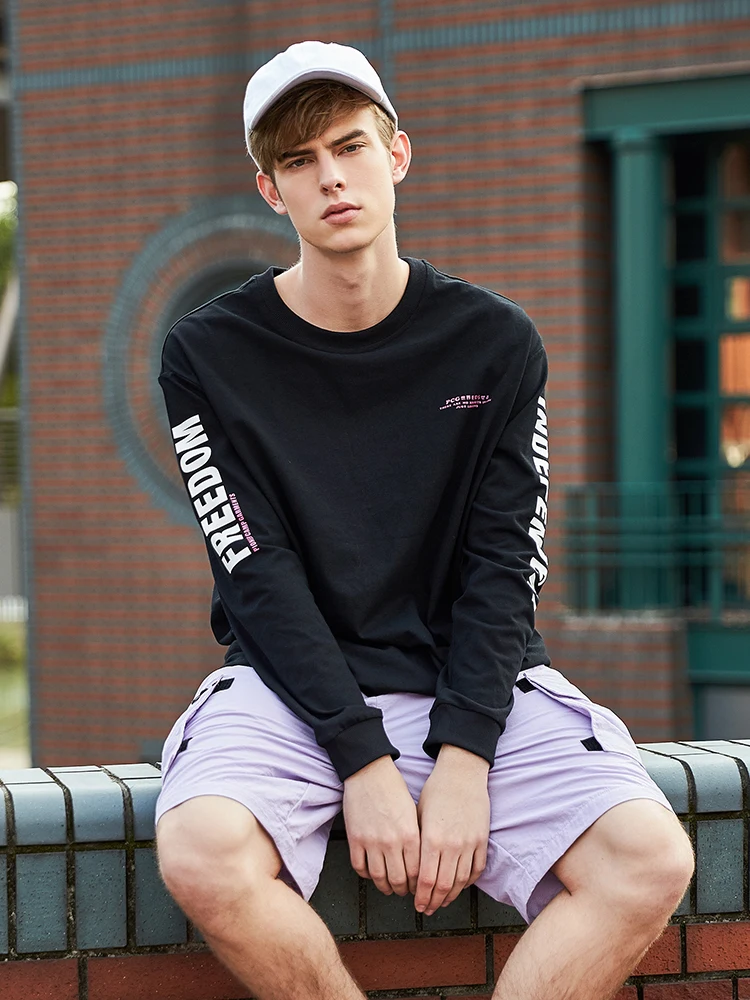 

Pioneer Camp 2019 new fashion T-shirt men brand clothing long sleeve spring T shirt male letter printing 100% cotton ACT901152