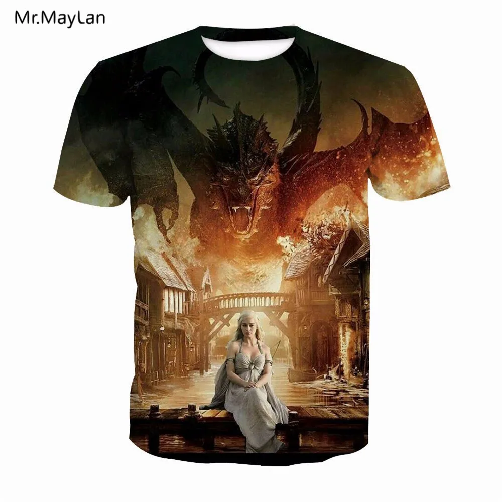 

TV Game of Thrones Dragon Fire Print 3D T shirt Men/Women Hip Hop Streetwear Tshirt 2018 Summer Boys Cool T-shirt Tops Clothes
