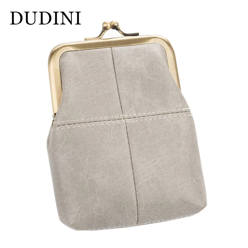 

DUDINI New Style Women's Wallet Solid Color Splicing PU Leather Card Holder Hasp Short Section Fashion Small Wallet Cion Purse