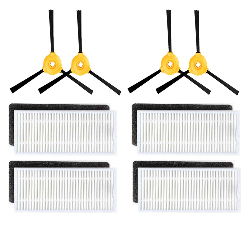 

4x Side brush +4x HEPA filter +4x Sponge filters for Ecovacs DEEBOT N79S N79 CONGA EXCELLENCE Robotic Vacuum Cleaner Parts