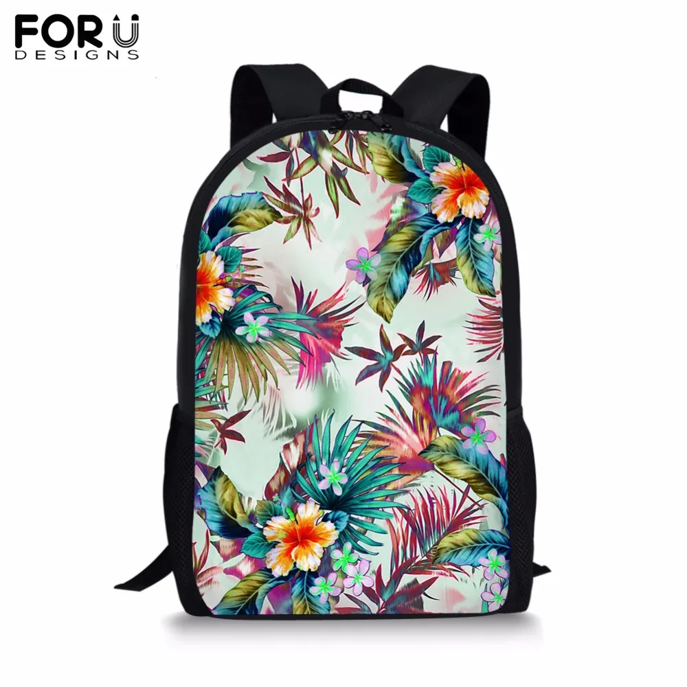 

2019 New Customize Unique Backpack for Teenager Girls Boy Colorful Flower Print School Bags Children's BookBag Student Plecak