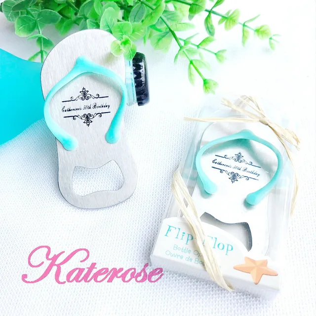 Free Shipping 100pcs Lot Customized Flip Flop Wine Bottle Opener