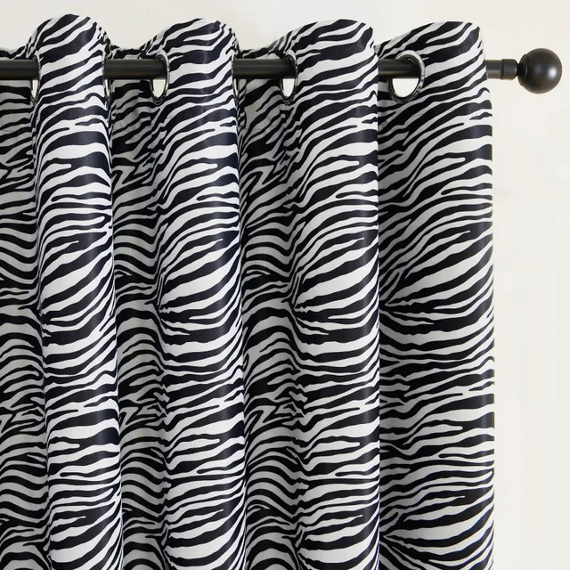 Topfinel Black And White Zebra Print Curtain For Living Room