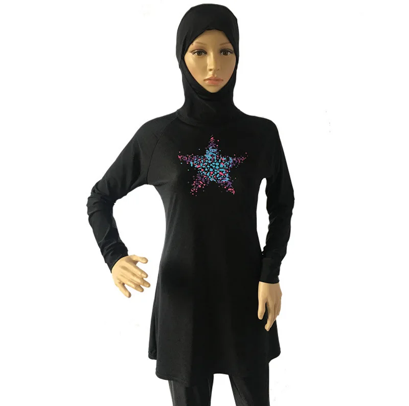Провода Pad скромный полное покрытие Мусульманские купальники плюс Размеры женский купальник пляж ванный комплект burkinis для мусульманских Обувь для девочек