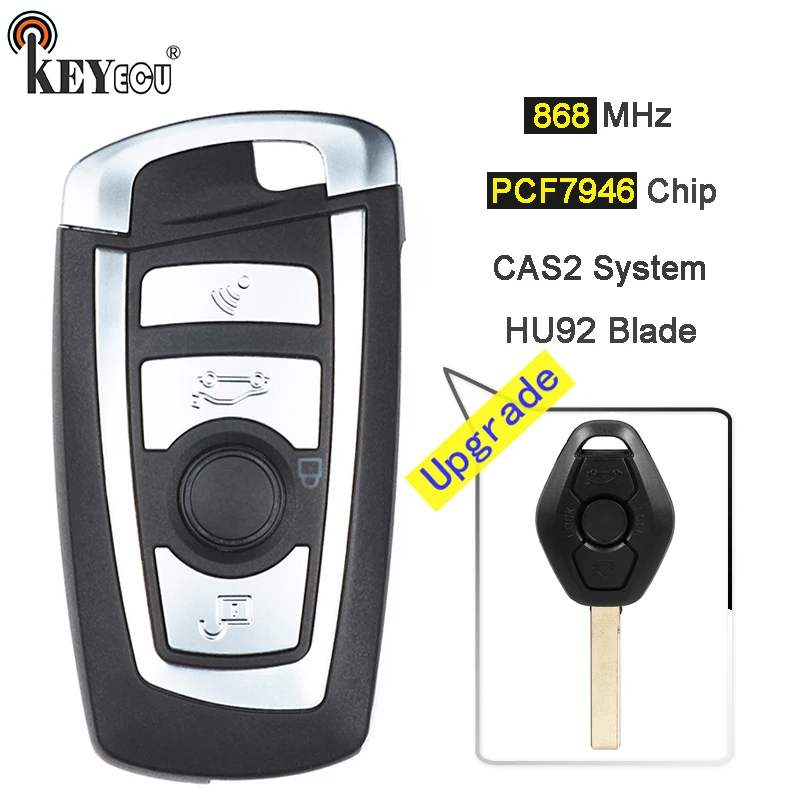 

KEYECU CAS2 868MHz PCF7946 Chip New Style Modified Folding Flip Remote Key Fob for BMW Key 3 5 6 series E93 E60 Z4 X5 X3 HU92