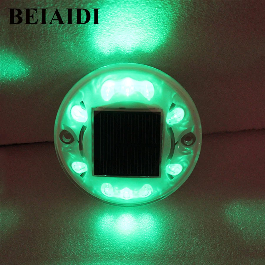 Kopen BEIAIDI 6 10 Leds Solar Deklicht Outdoor Tuinpad Weg Marker Stud Licht Waterdichte Beveiliging Waarschuwingslampje voor Oprit